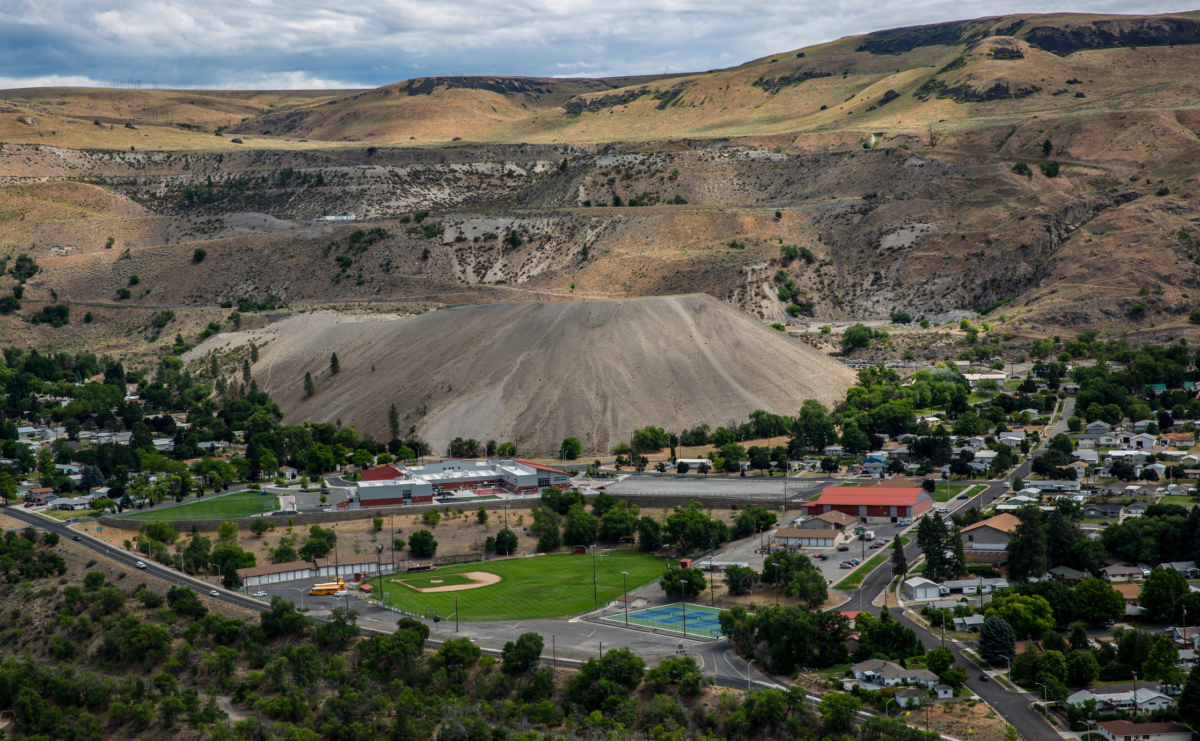 Areal view of town in eastern Washington